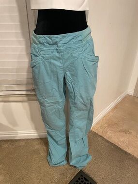 Prana Light Aqua Wide-Leg Cargo Pants
